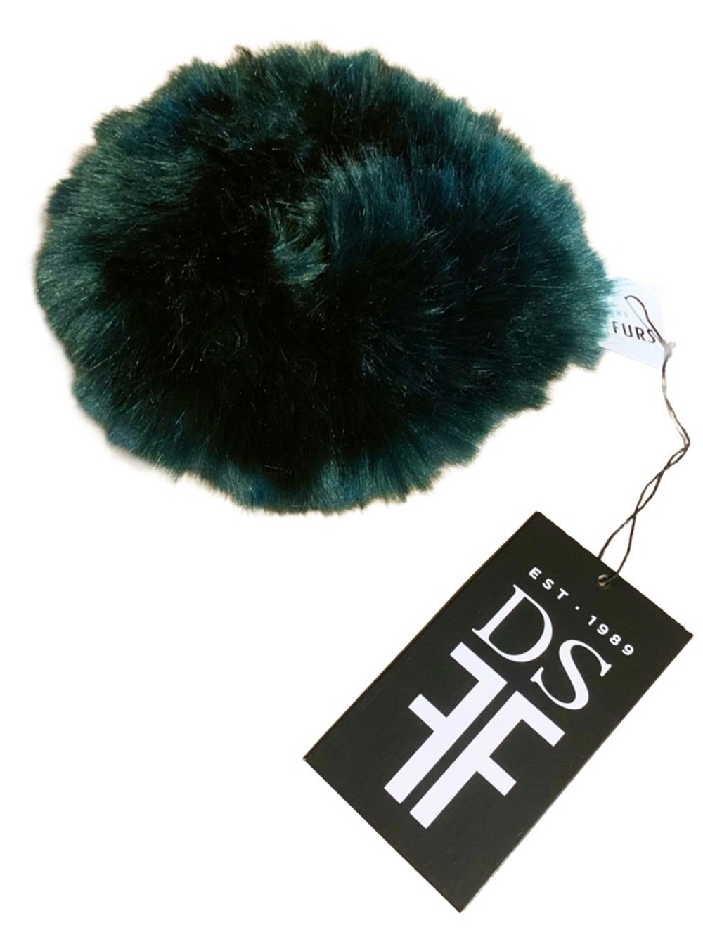 DONNA SALYERS FABULOUS FURS GREEN FAUX FUR SCRUNCHIE NWT (OSFM)